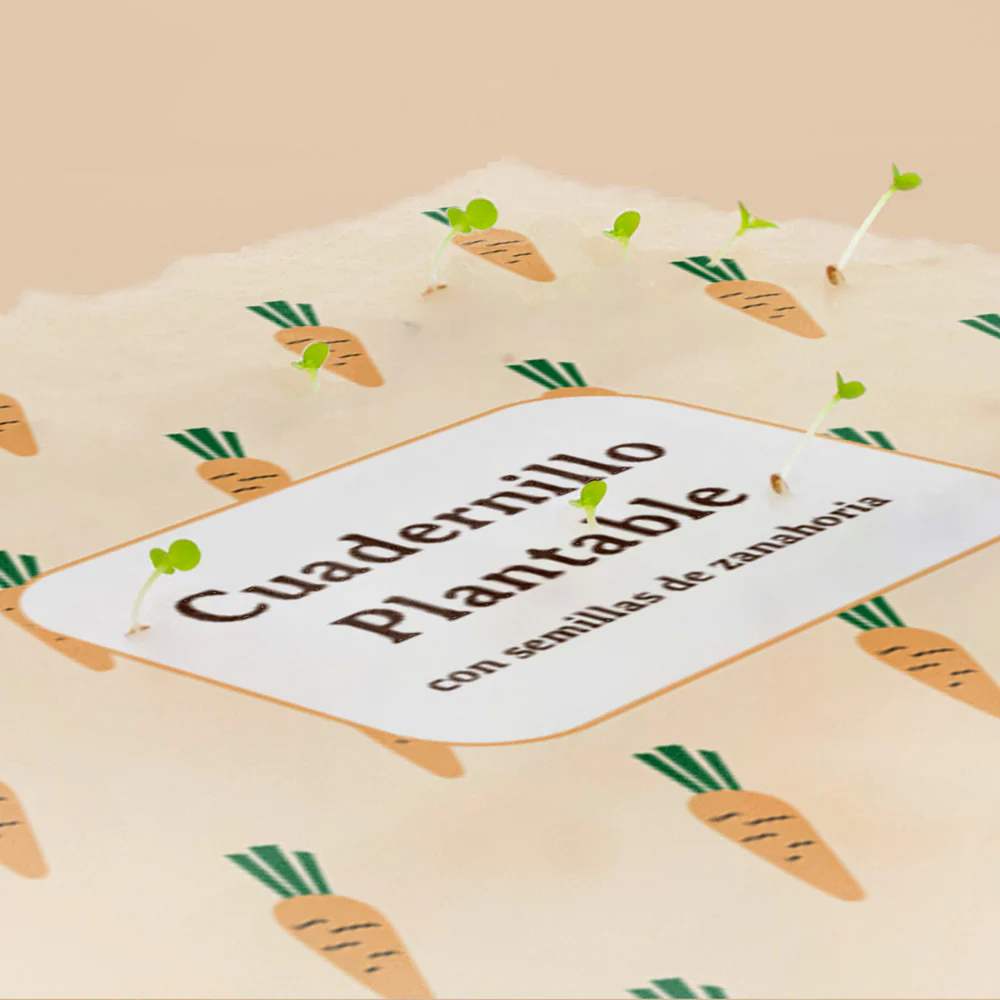 Cuaderno Plantable A5 Con Semillas De Zanahoria | Escribe, Planta Y Hazlo Florecer | Detalle Original - Image 3