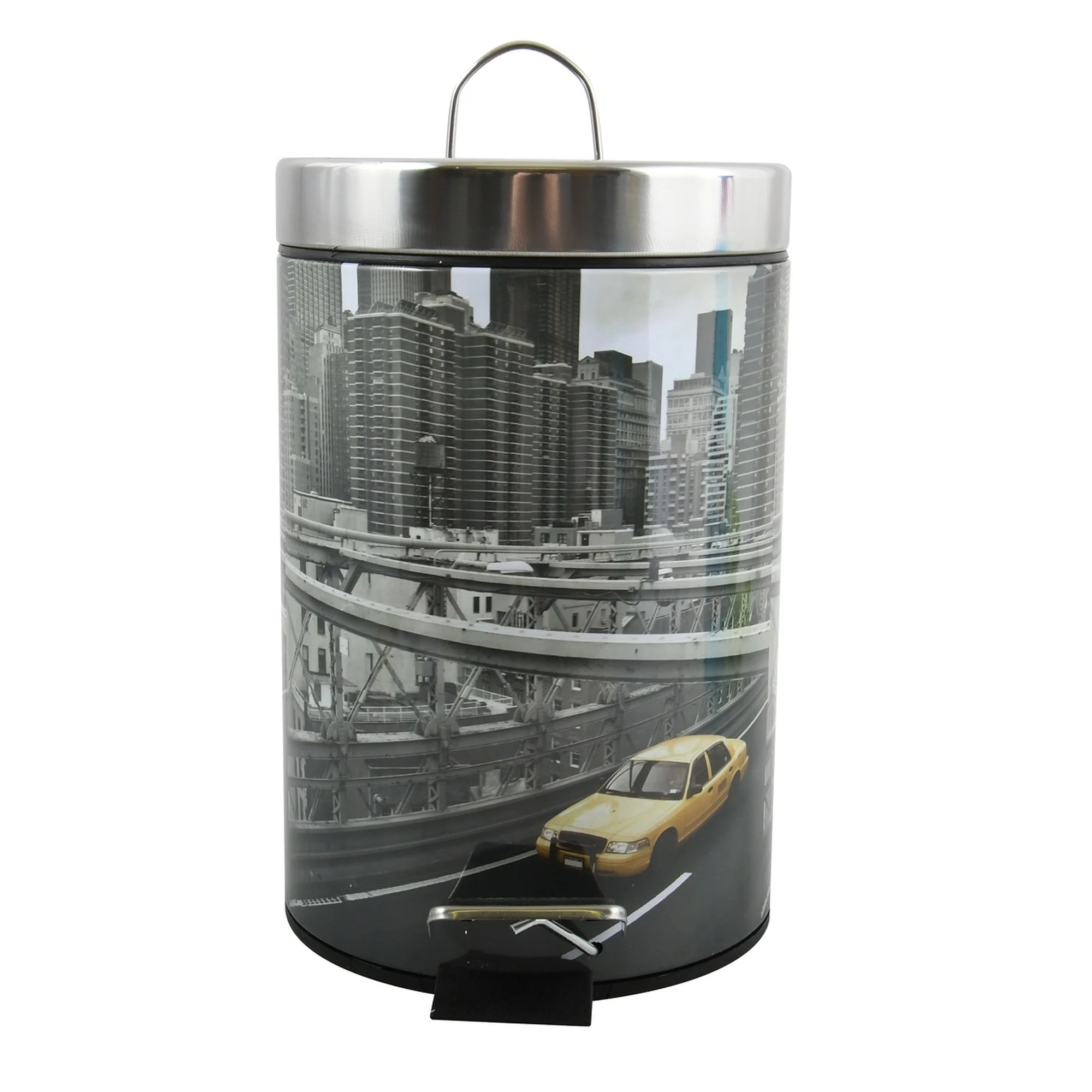 Cubo De Basura 3l Con Tapa Msv new York De Acero Inoxidable 16,5 X 25,6 Cm - Image 5