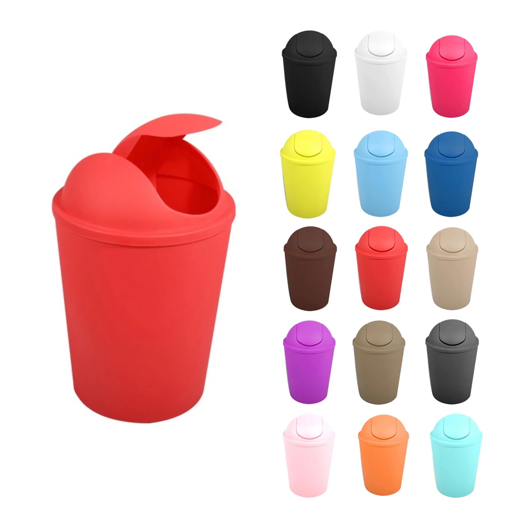 Cubo De Basura ako 5,5l Con Tapa Abatible Roja - Image 5