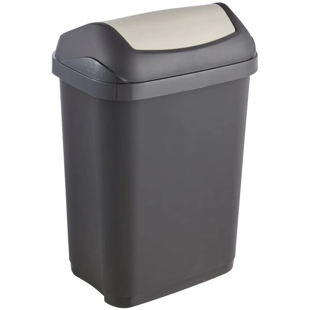 Cubo De Basura Con Tapa Basculante, 10 L, Swantje, Gris Grafito - Image 2