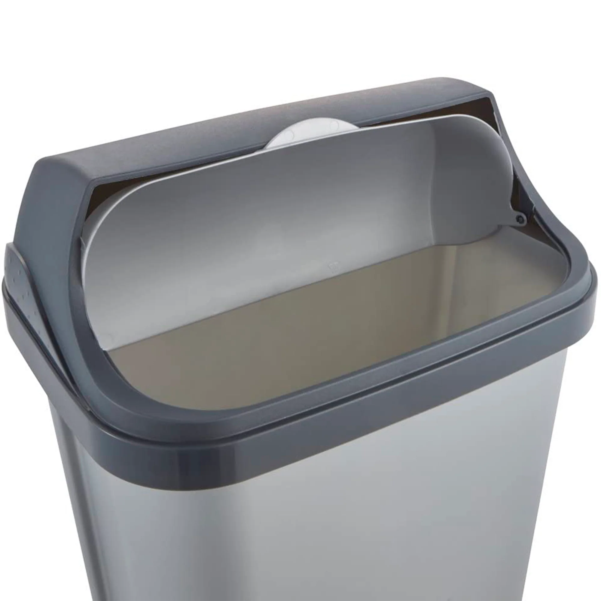 Cubo De Basura Con Tapa Deslizante, 25 L, Rasmus, Plateado - Image 4