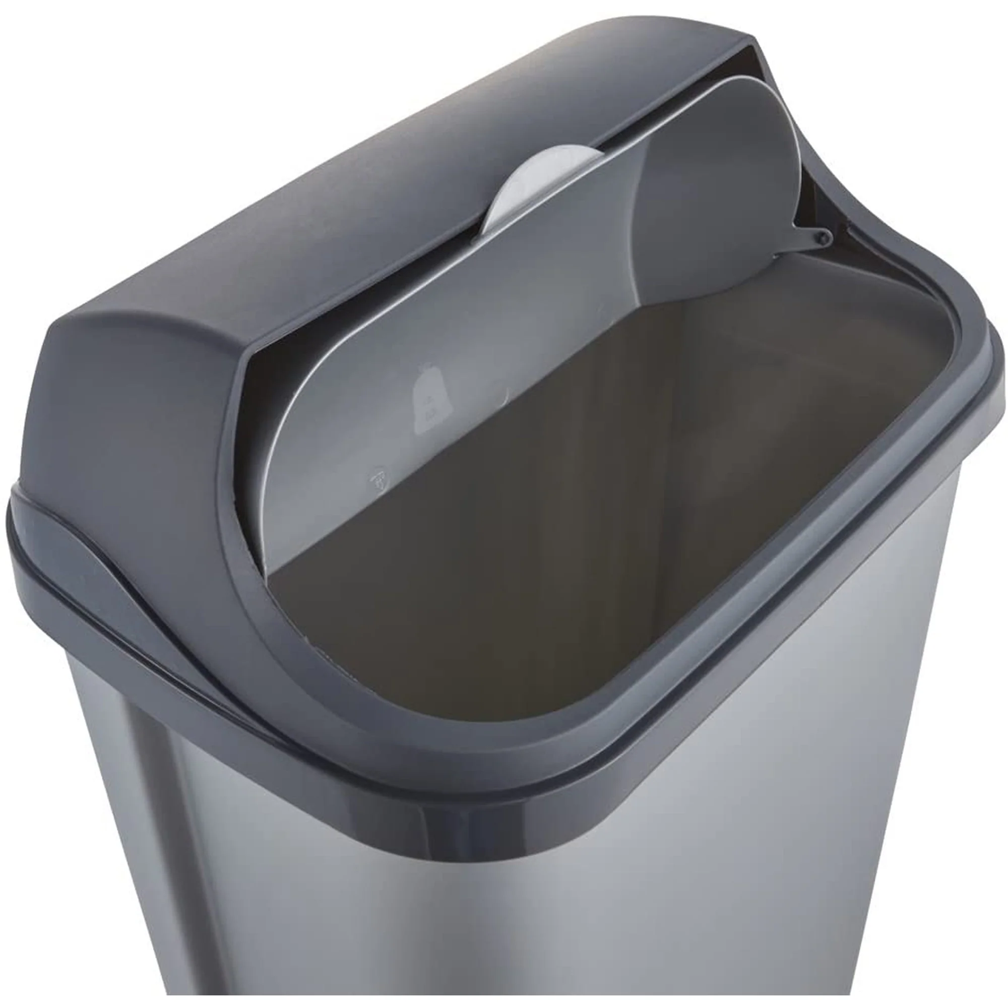 Cubo De Basura Con Tapa Deslizante, 50 L, Rasmus, Plateado - Image 4