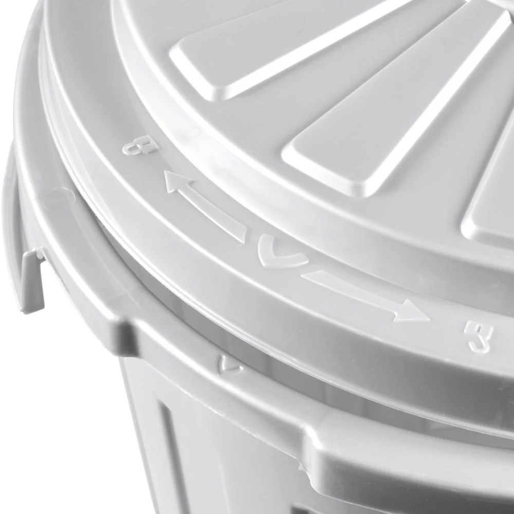 Cubo De Basura / Papelera Polivalente Con Tapa Cerrable, Grande, Plástico Resistente (pp), 23 L, Mats, Plateado - Image 5