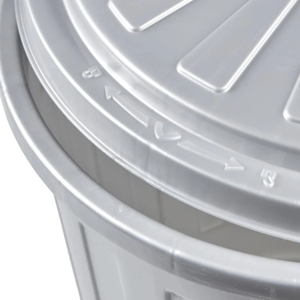Cubo De Basura / Papelera Polivalente Con Tapa Cerrable, Pequeño, Plástico Resistente (pp), 7 l, Mats, Plateado - Image 4