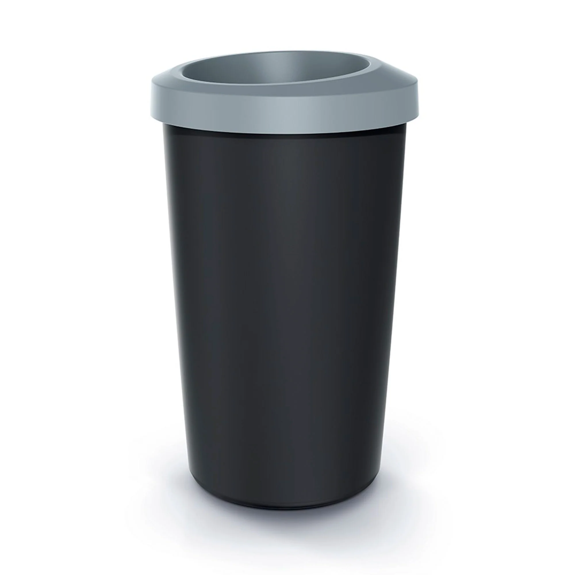 Cubo De Reciclaje 45l Keden En Plástico Con Práctica Tapa Abierta Color Gris. - Image 3