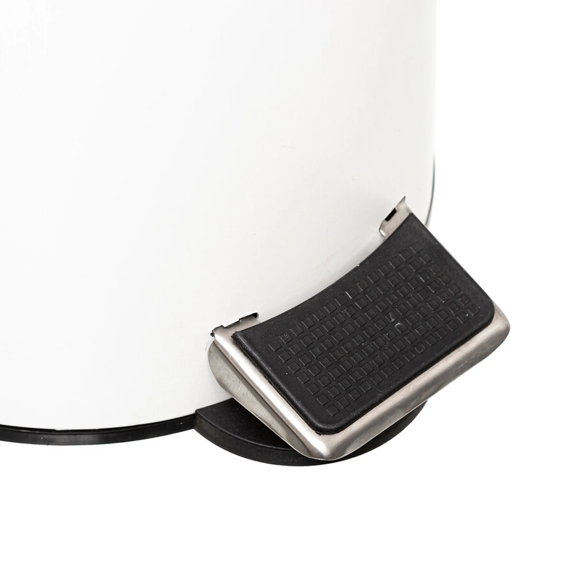 Cubo Pedal 3 L Con Tapa Bambú Moderno Blanco - Image 2