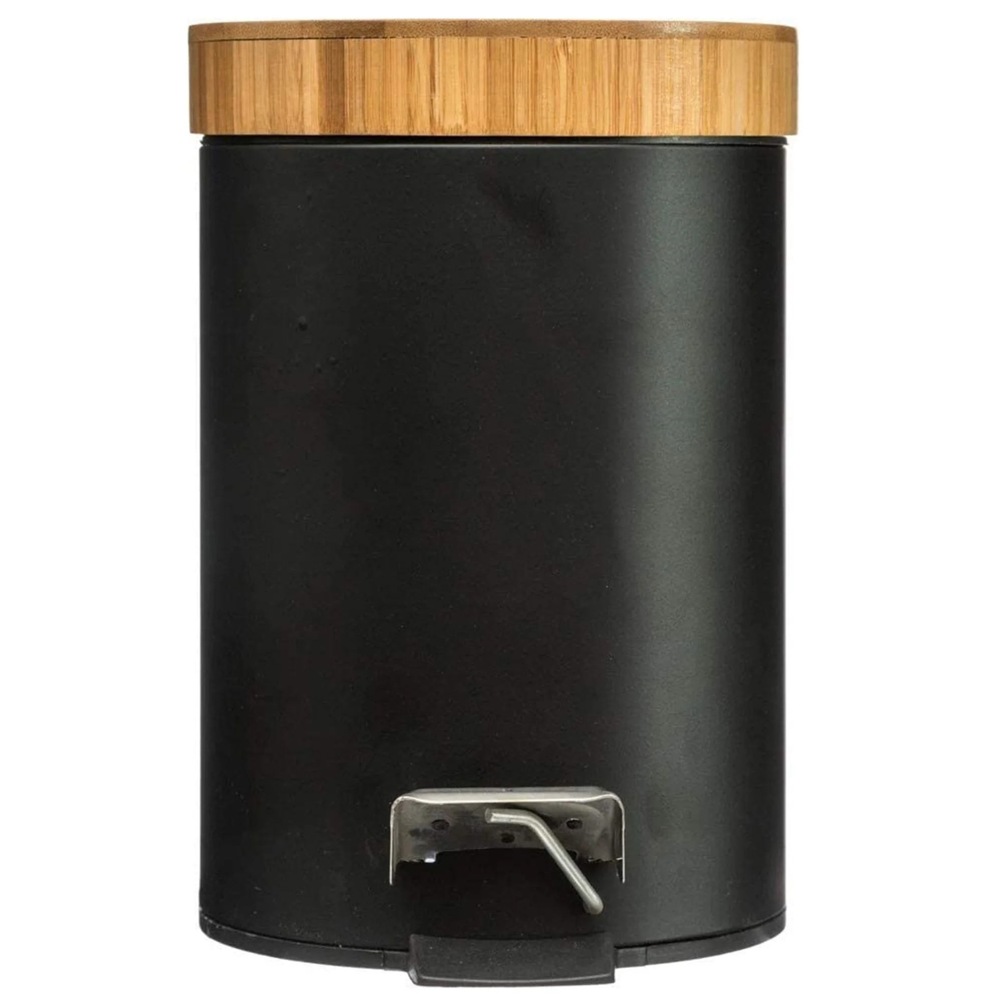 Cubo Pedal 3l Metal Bamboo Negro - Image 5