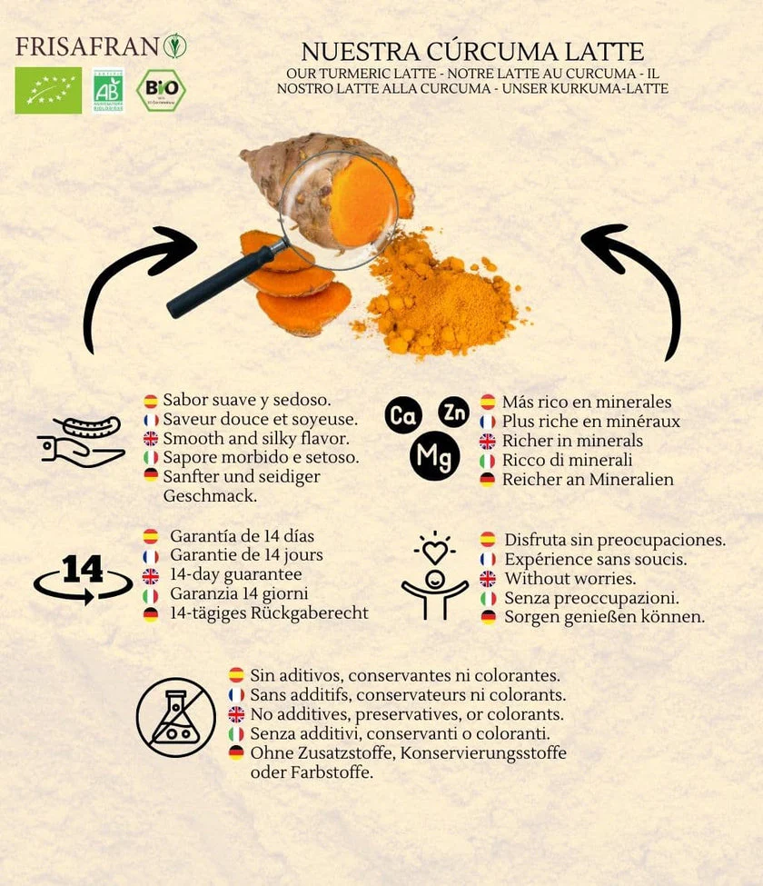 Cúrcuma Latte Ecológica En Polvo | Calidad | Frisafran 200 G - Image 5