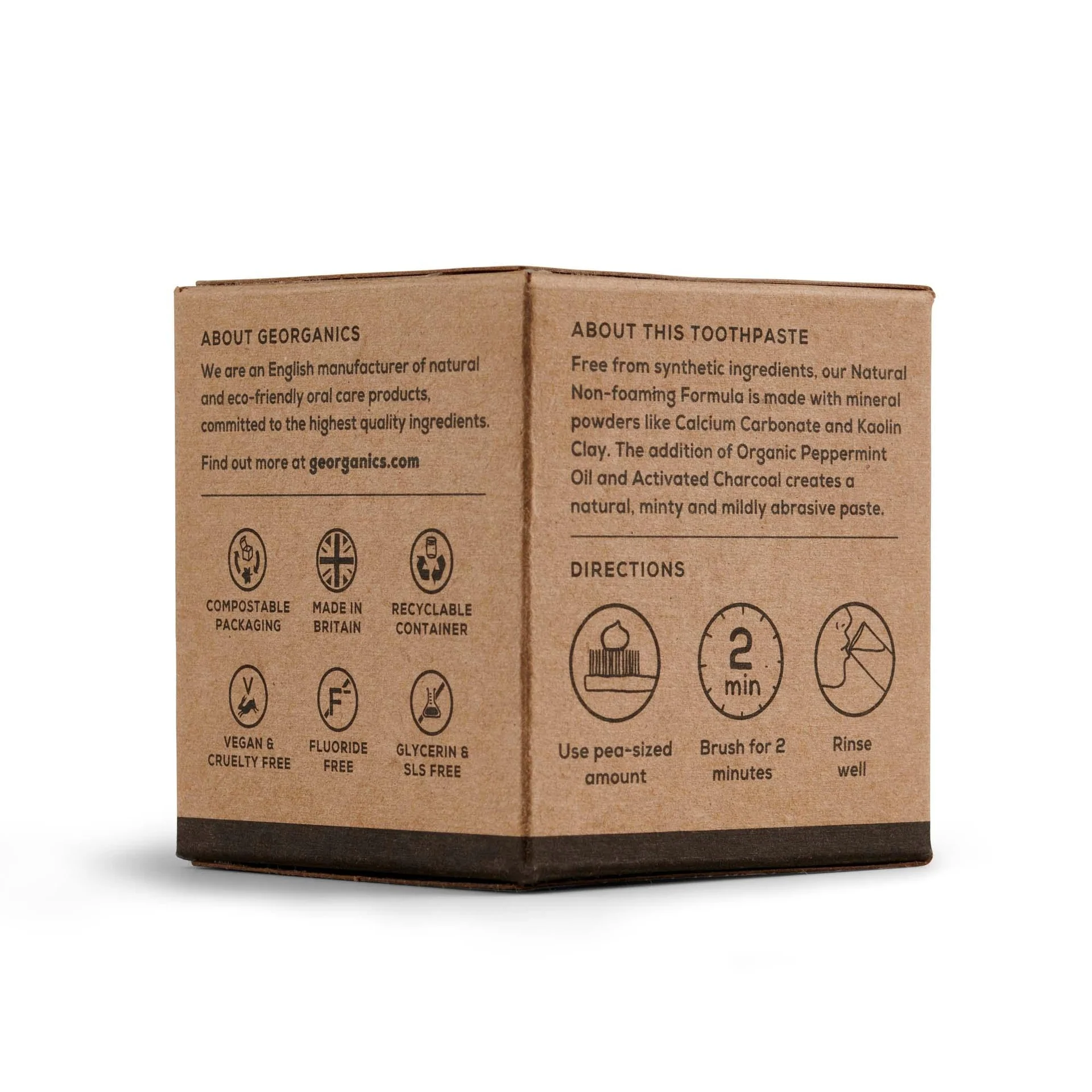 Dentífrico con Aceite de Coco y Carbón activado Georganics 120 ml - Image 3