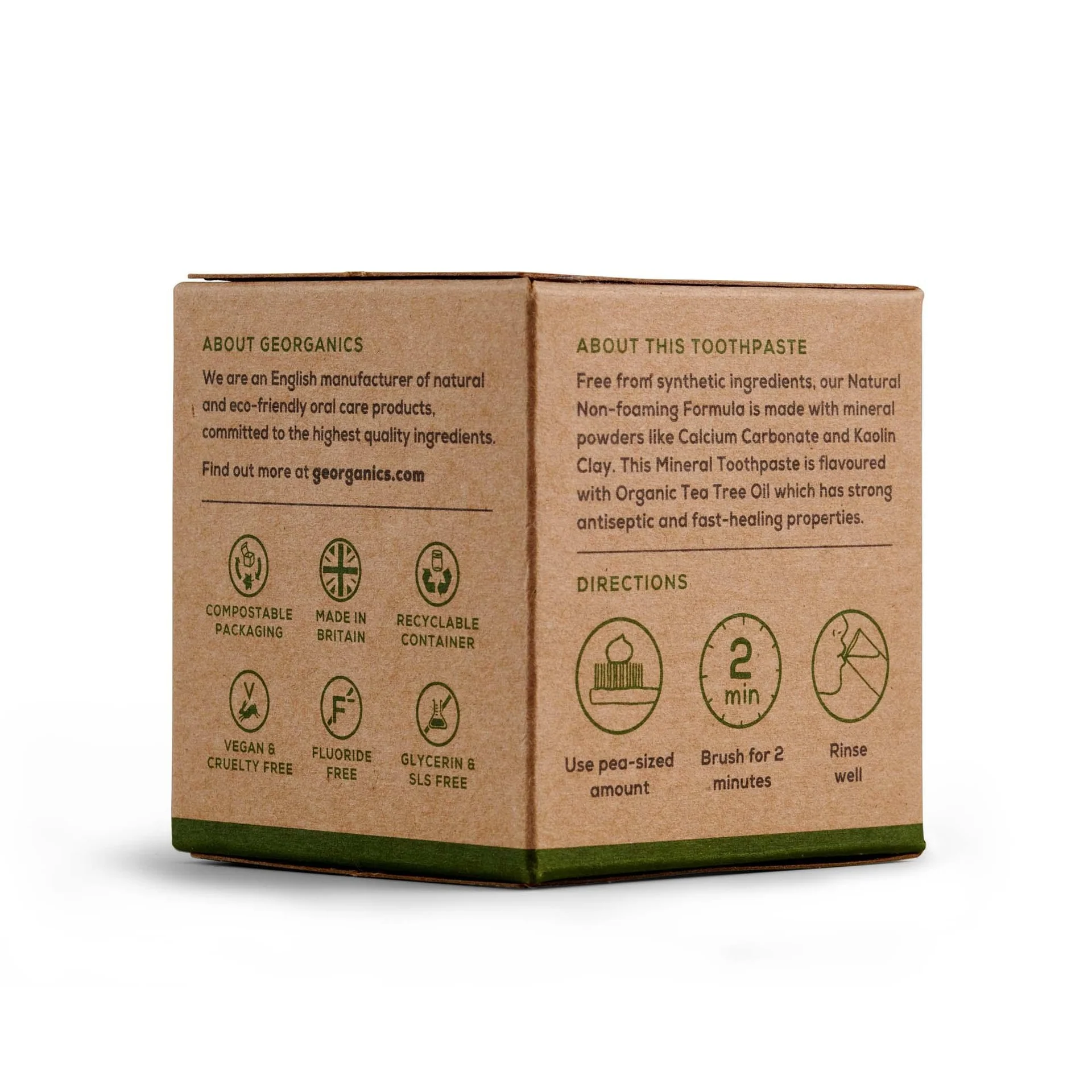 Dentífrico natural Árbol del té  y Coco Georganics 60 ml - Image 3