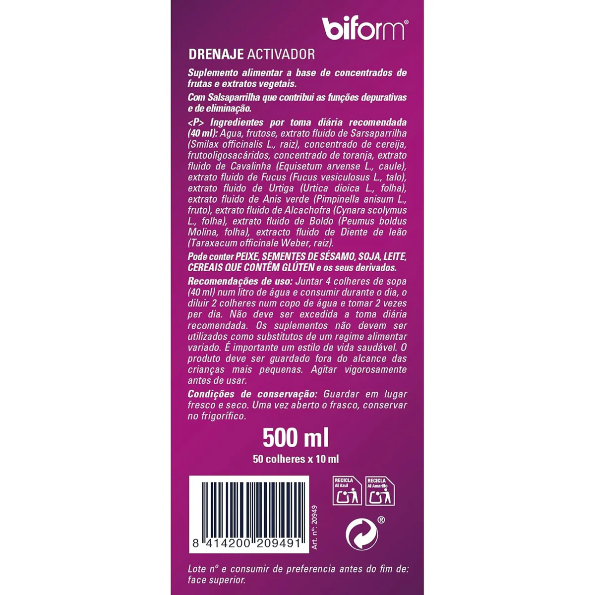 Drenaje Activador BIFORM 500ml - Image 3
