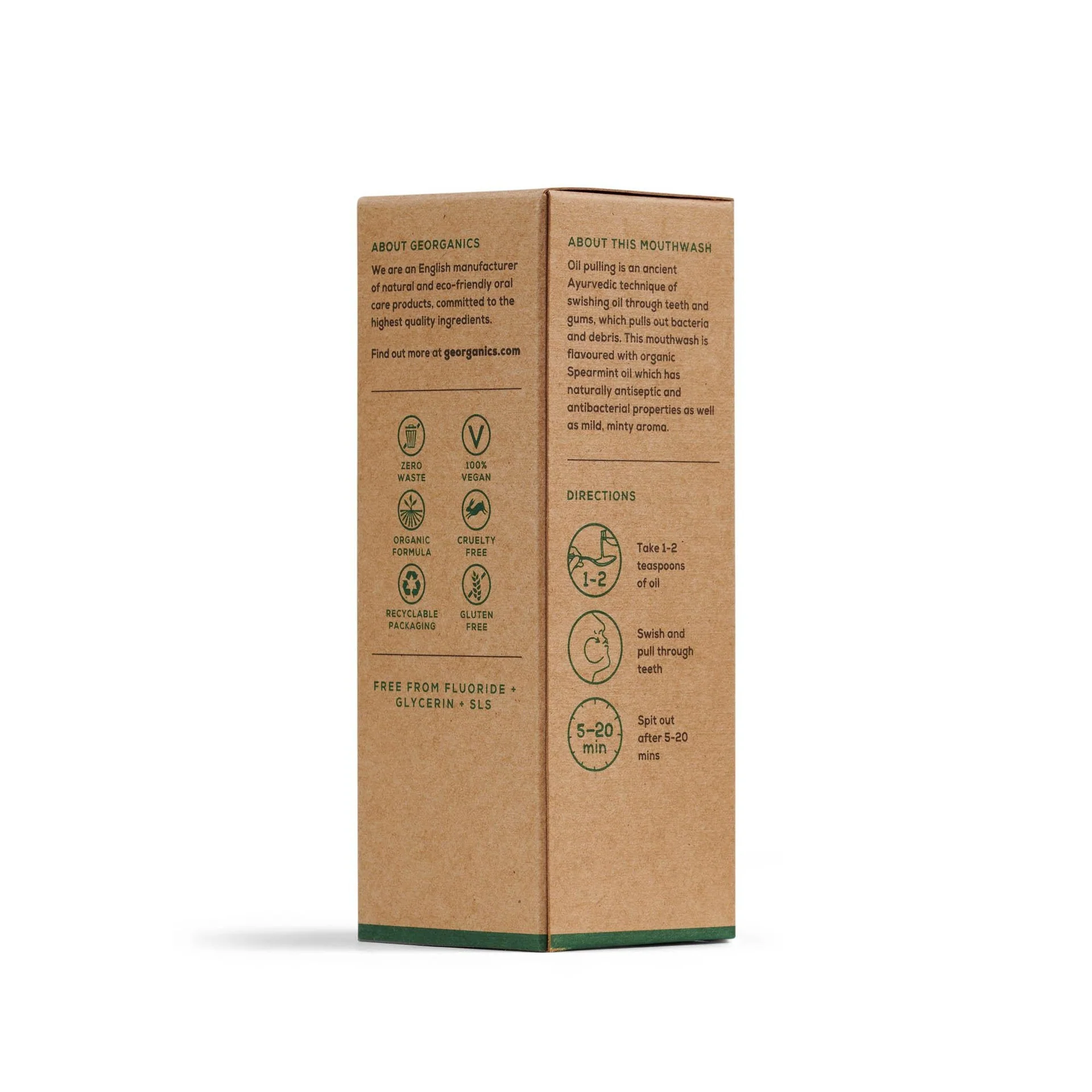Enjuague Bucal con Aceite de Coco y Menta Envase aluminio Georganics  100 ml - Image 3