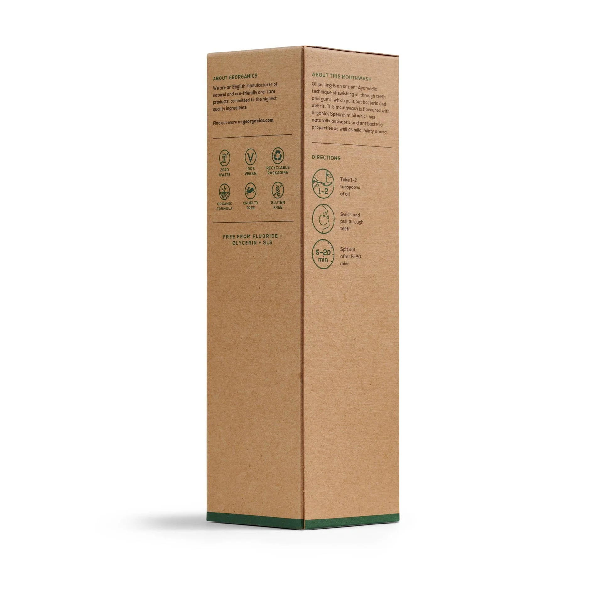 Enjuague bucal con aceite de coco y menta Georganics 250 ml - Image 3