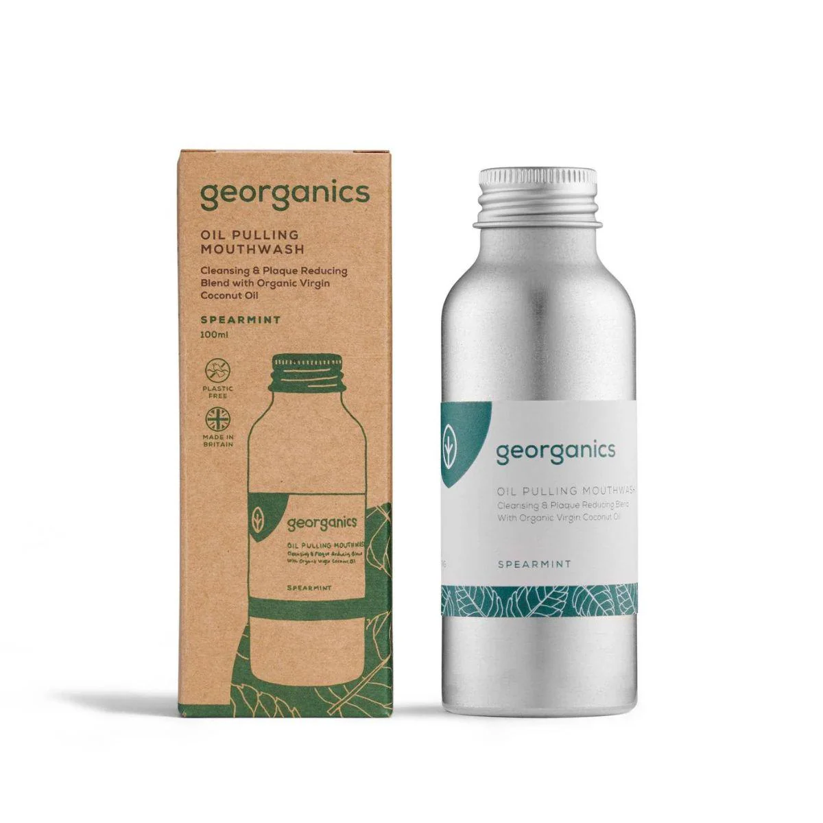 Enjuague bucal con extracción de aceite Menta verde 100ml Georganics - Image 2