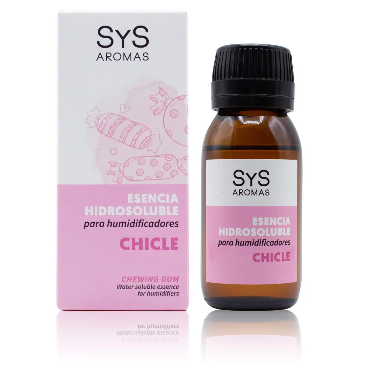 Esencia Hidrosoluble Chicle SYS Aromas 50 ml | Aroma Dulce Golosina | Humidificador Difusor | Fragancia Intensa