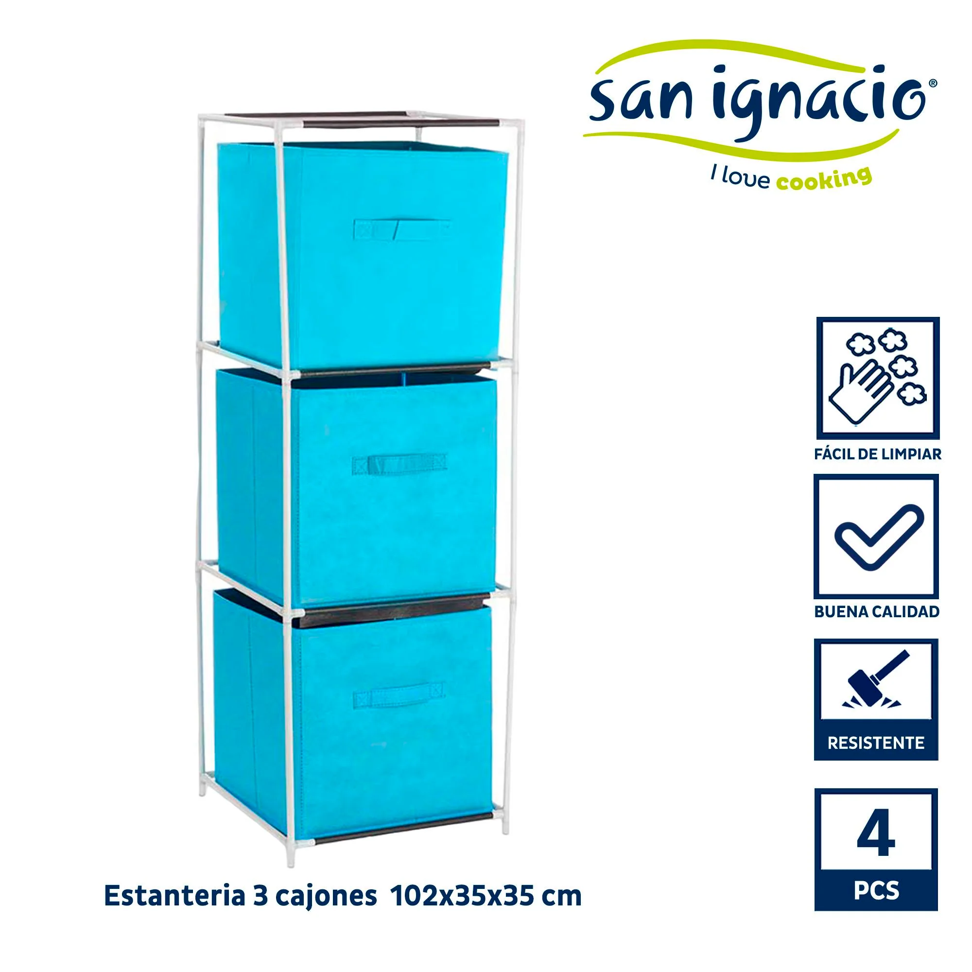 Estantería 3 Cajones Tnt Azul - Colección Kipit - Image 2