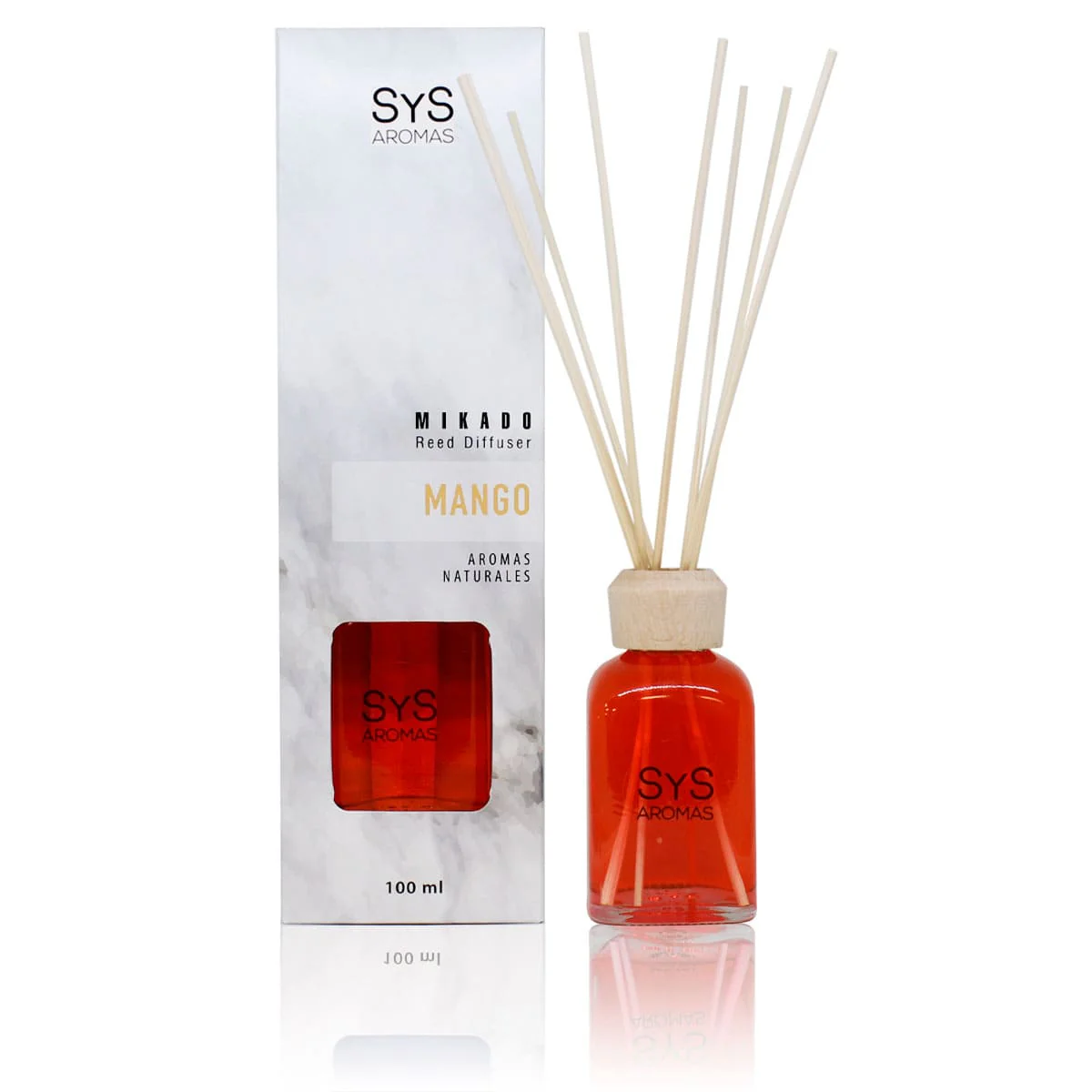 Estuche Ambientador Mikado Mango 100 ml | Difusor de Varillas | Fragancia Tropical y Dulce