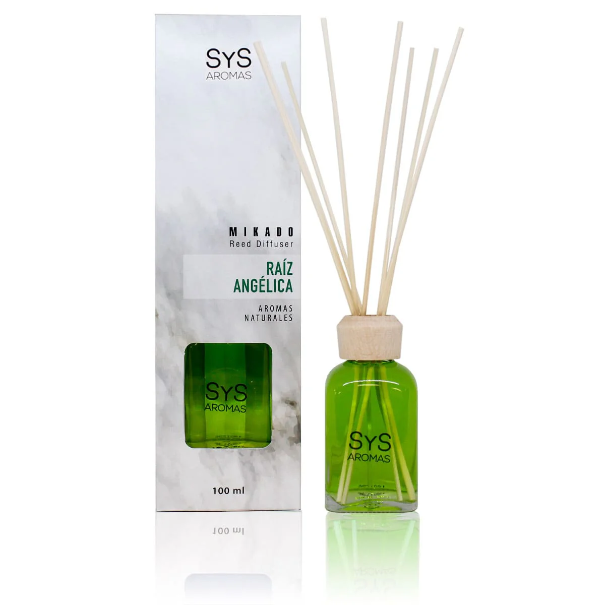 Estuche Ambientador Mikado Raíz de Angélica 100 ml | Difusor de Varillas | Fragancia Herbal y Elegante
