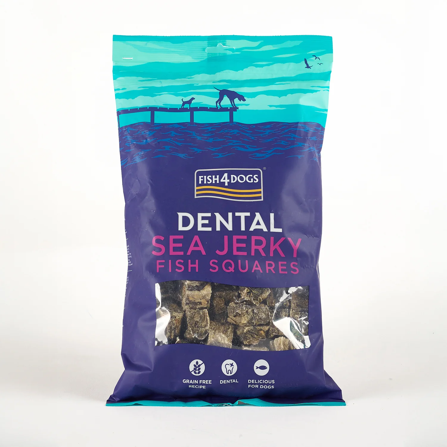 Fish4dogs Snack Dental Natural – Sea Jerky Fish Squares 4x575g - Image 3