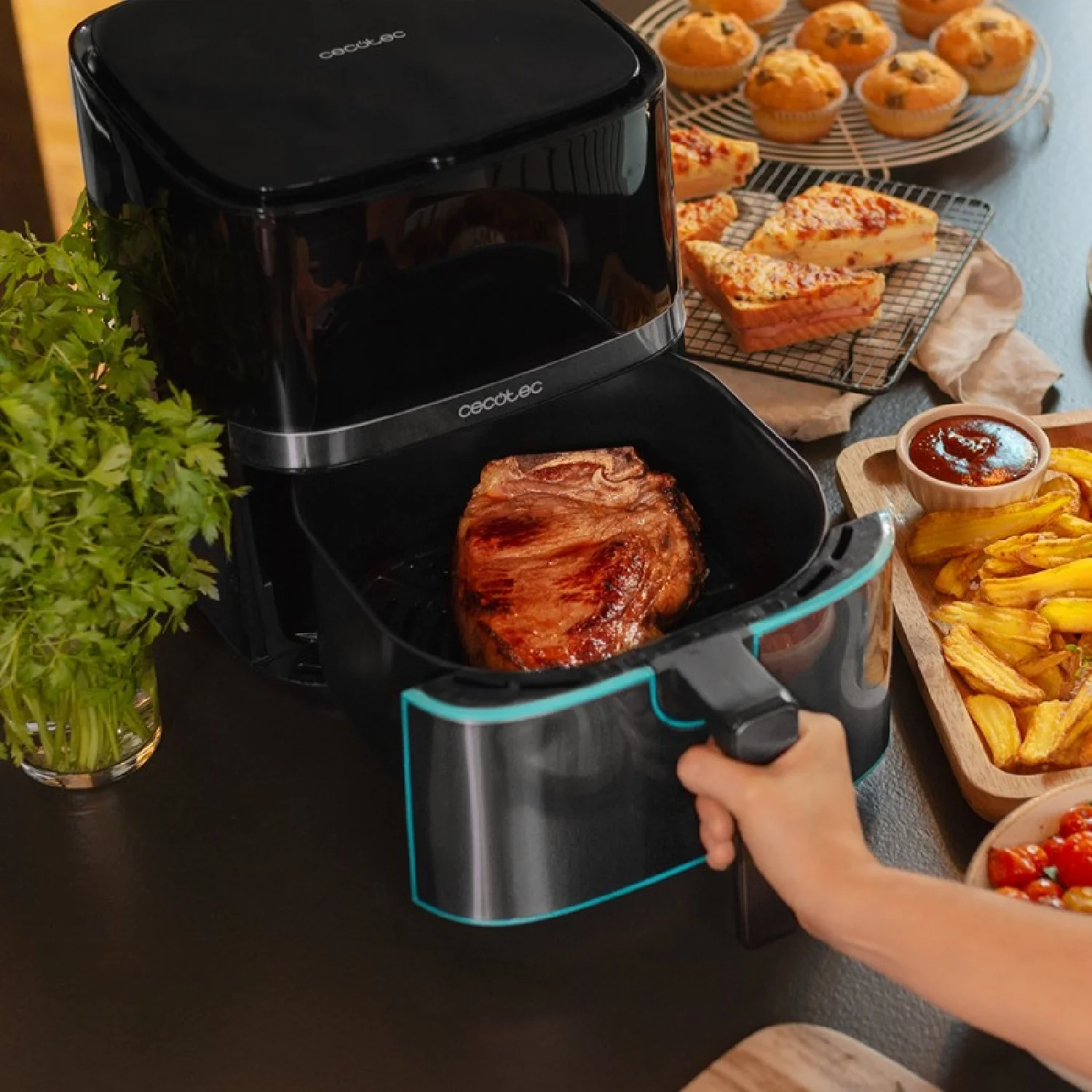Freidora Sin Aceite Cecofry Full Inox 5500 Pro Con Accesorios Cecotec - Image 5
