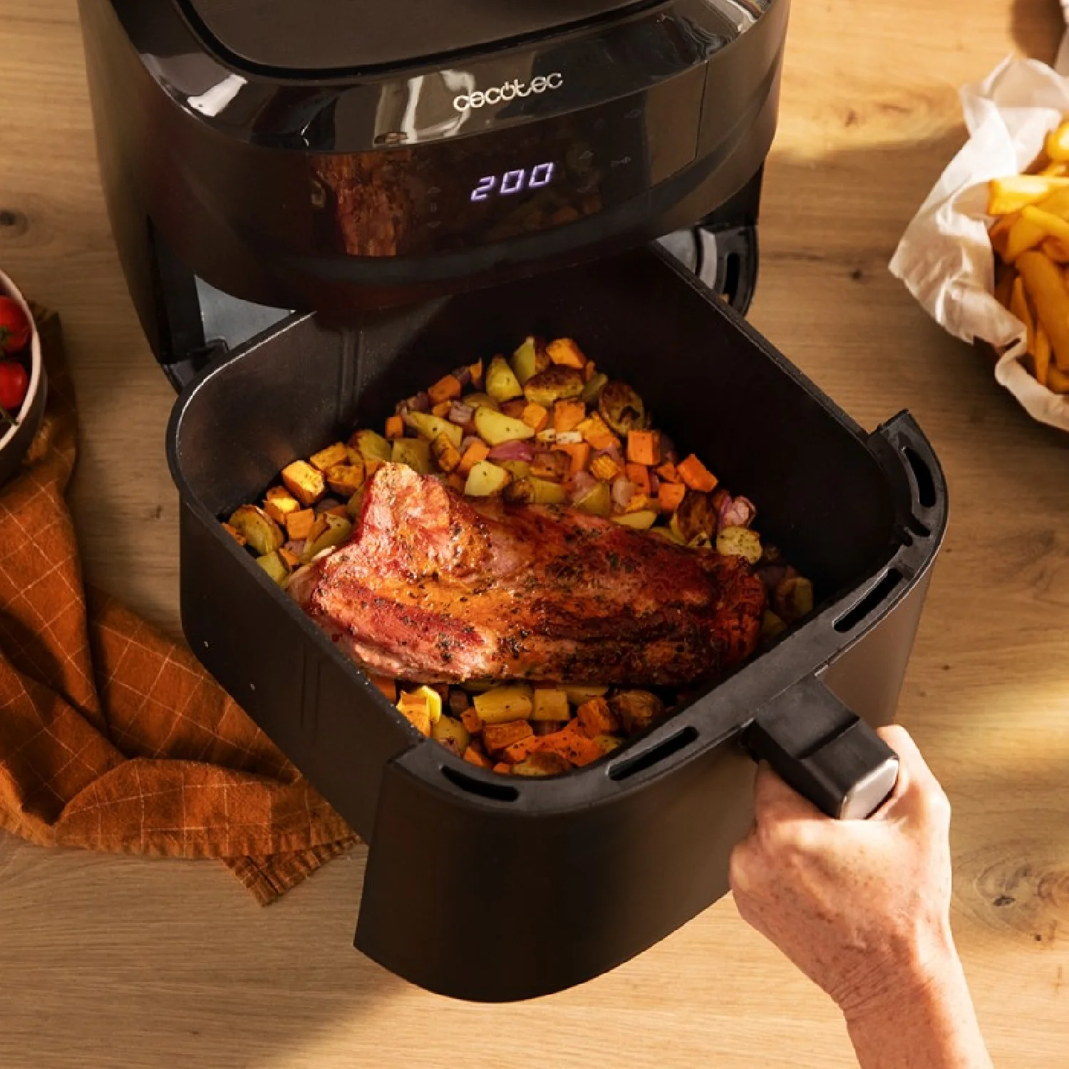 Freidora Sin Aceite De 7,6 L Aire Caliente Cecofry Absolute 7600. 2000 W, Digital Y Compacta, Tecnología Perfectcook, Temperadura Y Tiempo Regulable - Image 2