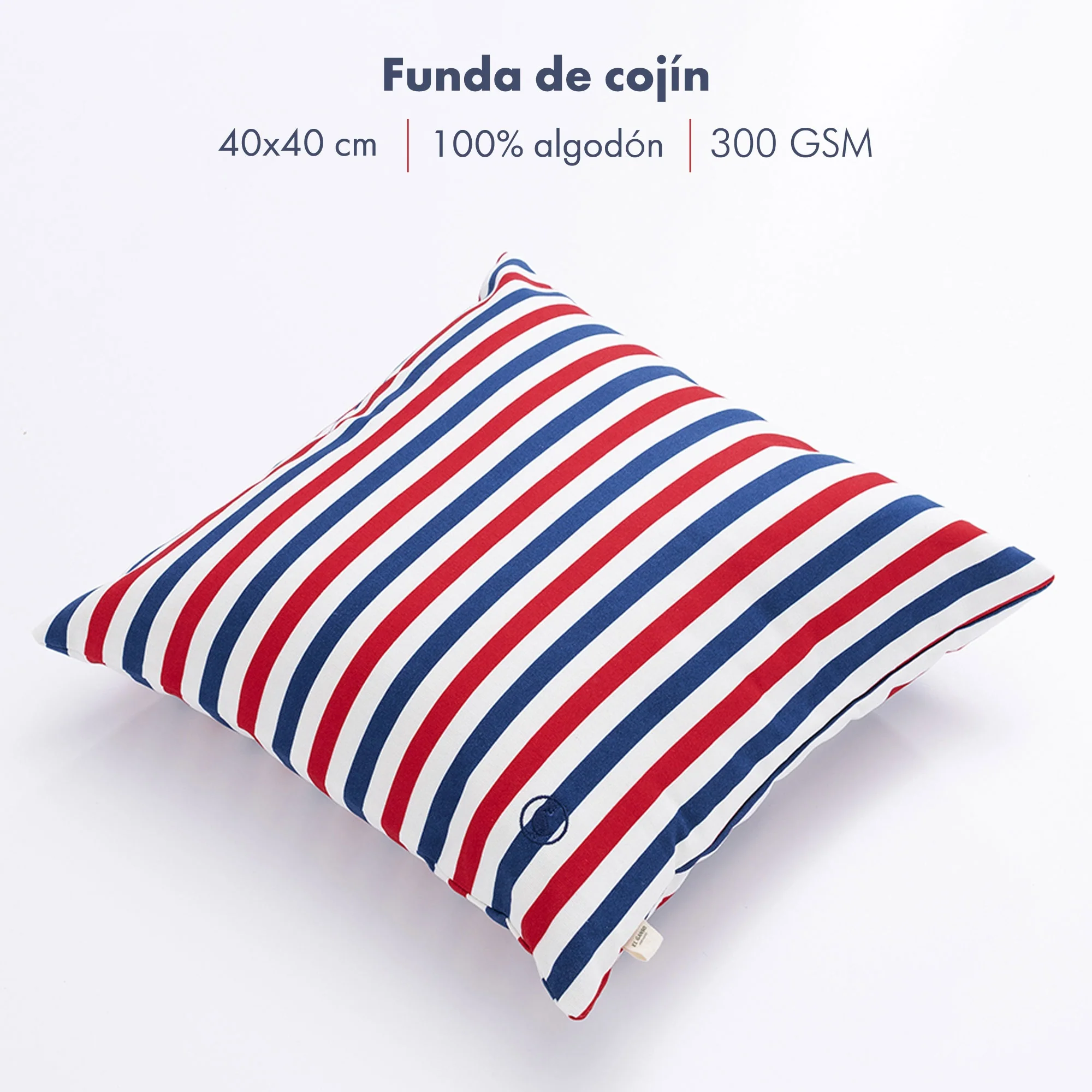 Funda De Cojín 40x40cm 100% Algodón 300gsm Rayas Yale El Ganso - Image 2
