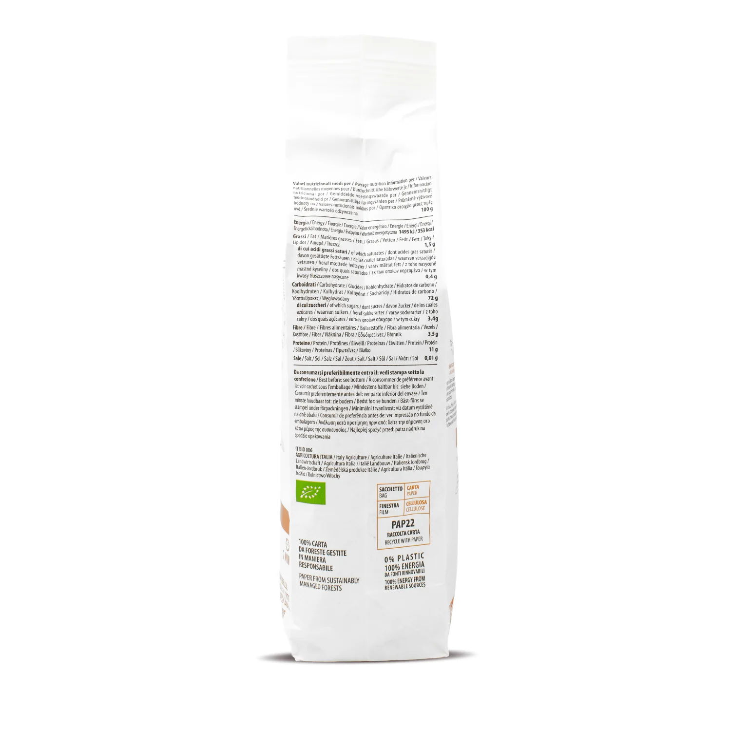Fusilli tricolor de trigo bio Girolomoni 500g - Image 4