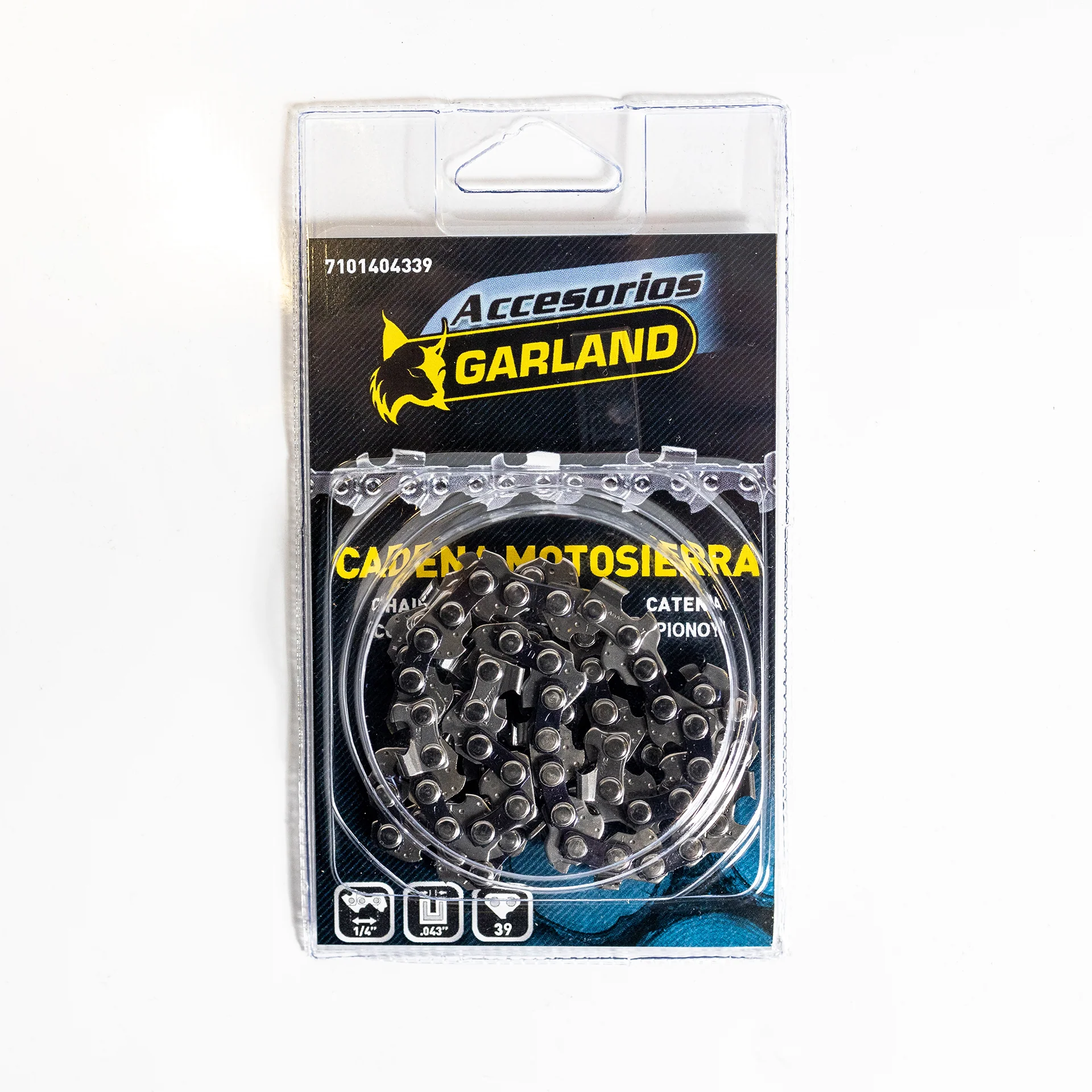 Garland - 7101404339 Accesorio Para Motosierras - Cadena Cortada De 39 Eslabones Con Paso De 1/4 Mini Y Espesor De 0.043 (1,1 Mm.)