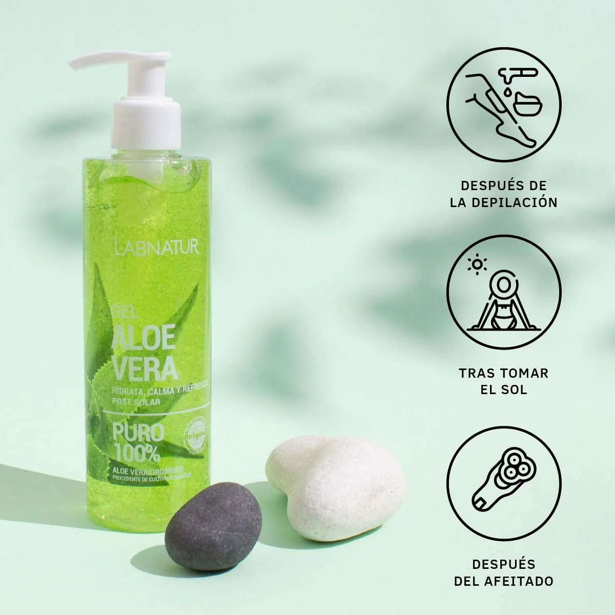 Gel ALOE VERA 100% PURO | Ecológico y Vegano | Piel Sensible | Hidrata, Nutre, Calma y Refresca | Rápida Absorción - Image 3