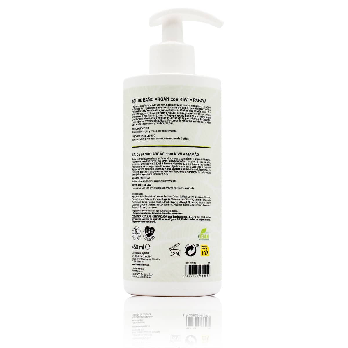 Gel De Baño Argán Labnatur Bio | Limpieza E Hidratación De La Piel | Kiwi Y Papaya | Cuidado Corporal Revitalizante | 45 - Image 2