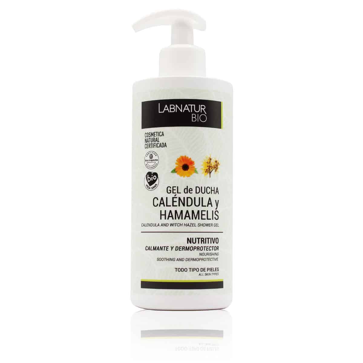 Gel De Baño Caléndula Labnatur Bio | Limpieza Suave Y Calmante | Hamamelis | Piel Sensible | 450 Ml
