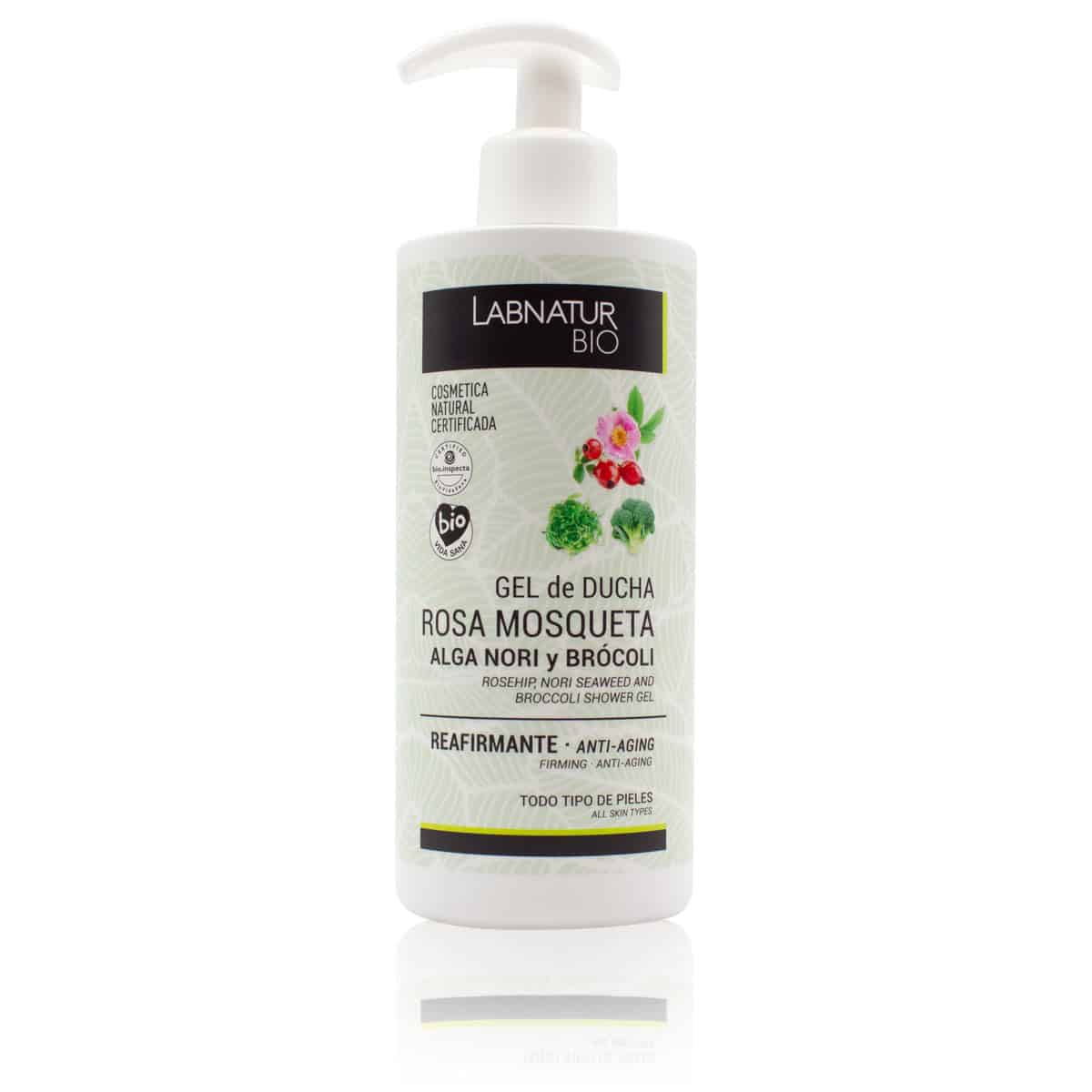 Gel De Baño Rosa Mosqueta Labnatur Bio | Limpieza E Hidratación De La Piel | Algas Y Brócoli | Cuidado Corporal Diario |