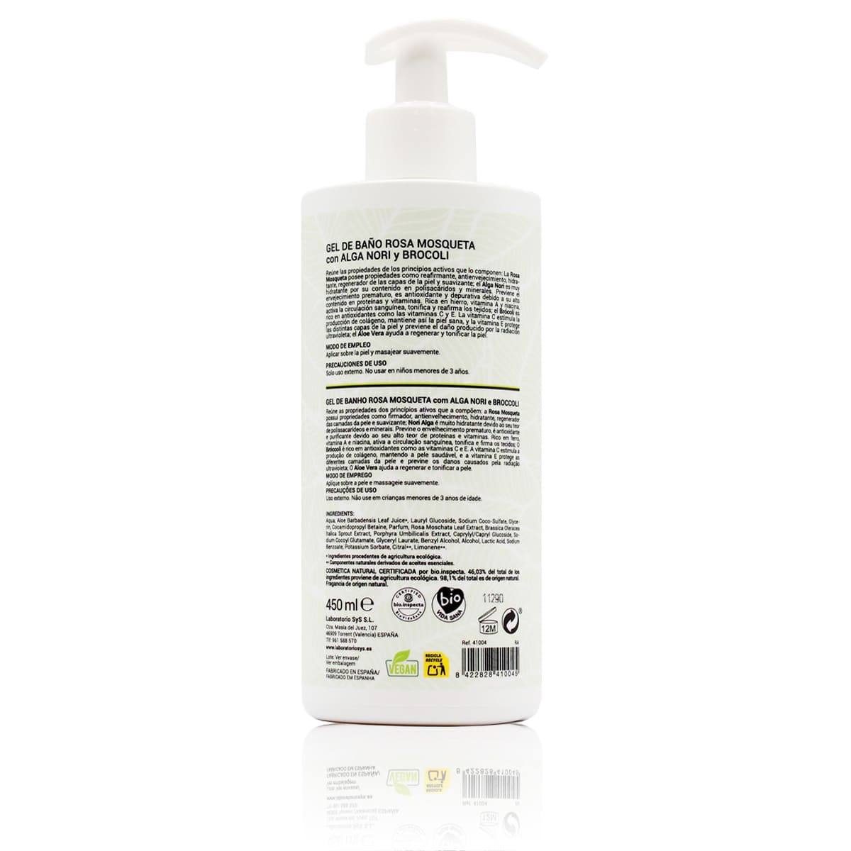 Gel De Baño Rosa Mosqueta Labnatur Bio | Limpieza E Hidratación De La Piel | Algas Y Brócoli | Cuidado Corporal Diario | - Image 2