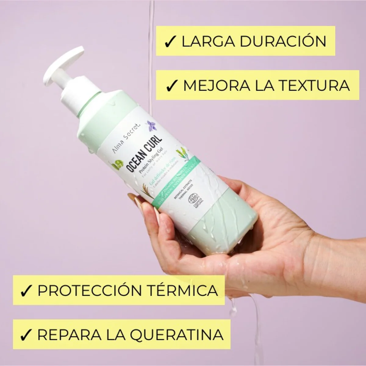 Gel Definidor de rizos Ocean Curl, Alma Secret, 250 ml - Image 4