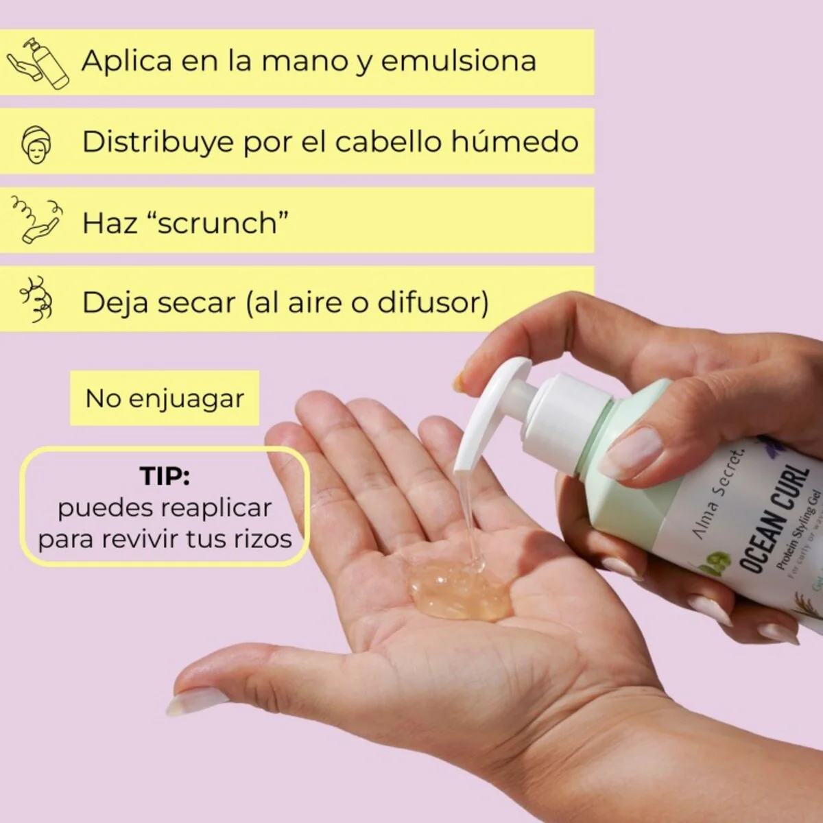 Gel Definidor de rizos Ocean Curl, Alma Secret, 250 ml - Image 7