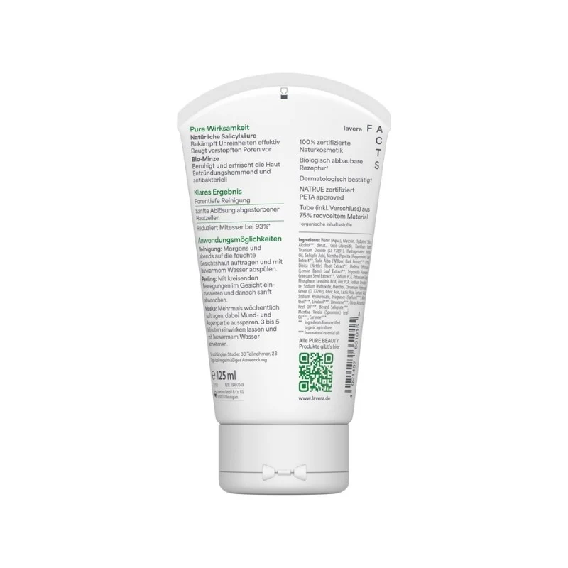 Gel limpiador 3 en 1 pure beauty Lavera 125 ml - Image 2
