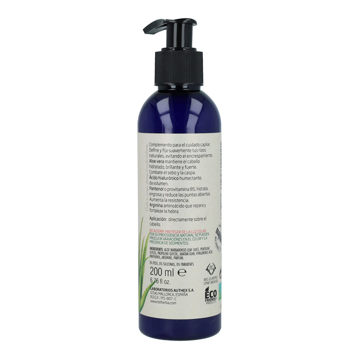 Gel spray definidor de rizos 96% Aloe vera Tot Herba 200 ml - Image 2