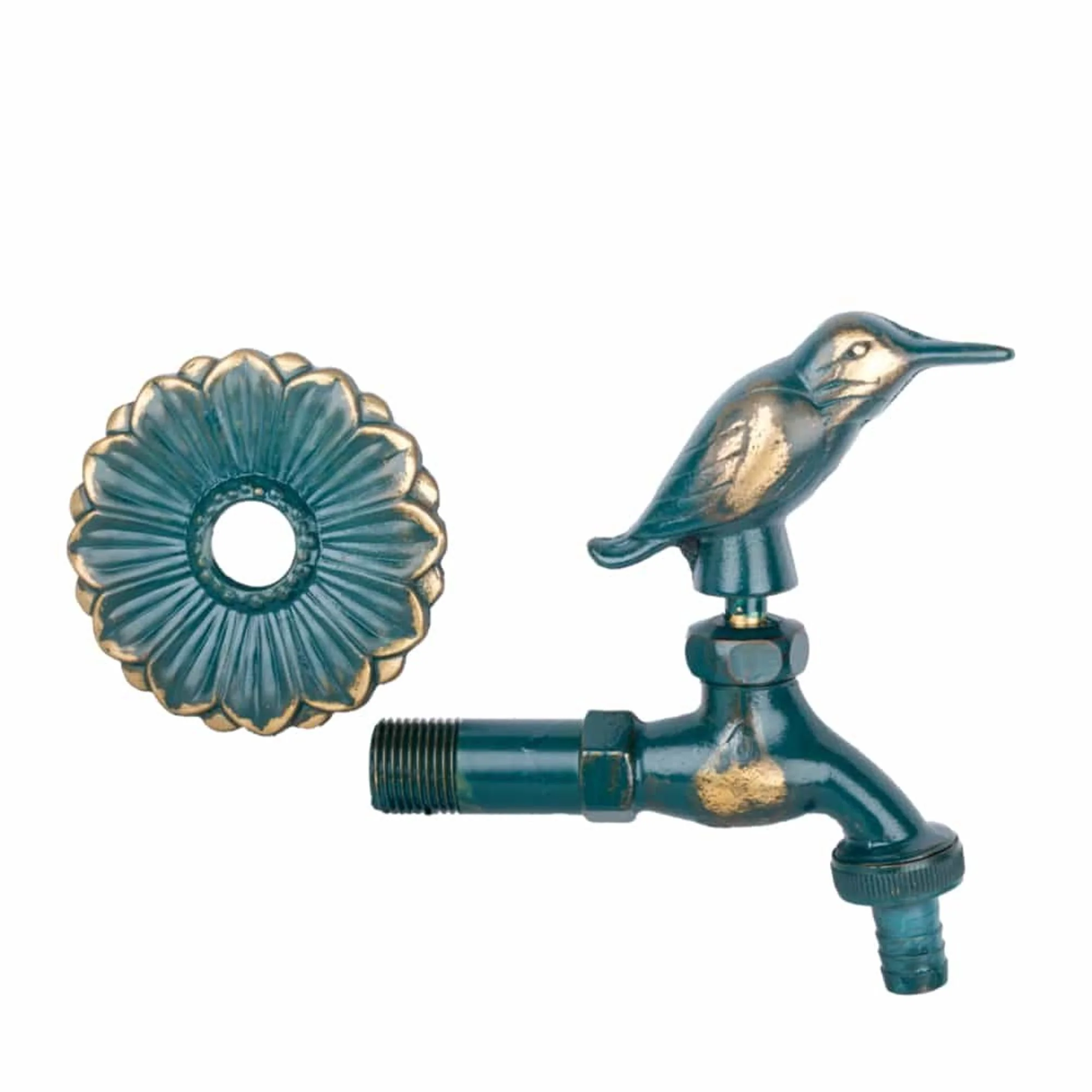 Grifo Jardín Vintage Con Pájaro Latón Patinado 1/2 - Image 3