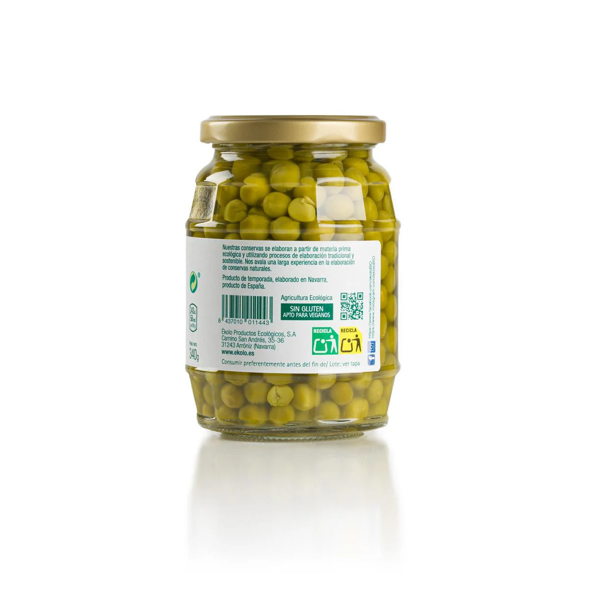 Guisantes Ecológicos en conserva al Natural ékolo 345 g - Image 2