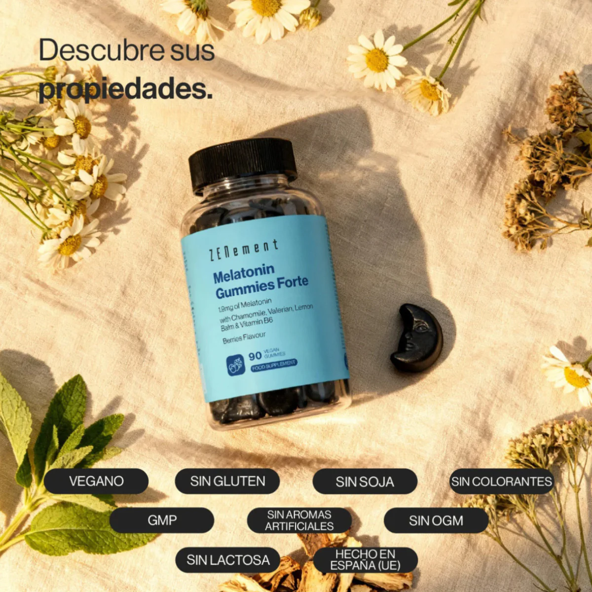 Gummies de Melatonina Forte 1,9 mg Zenement 90 Gominolas Veganas - Image 2