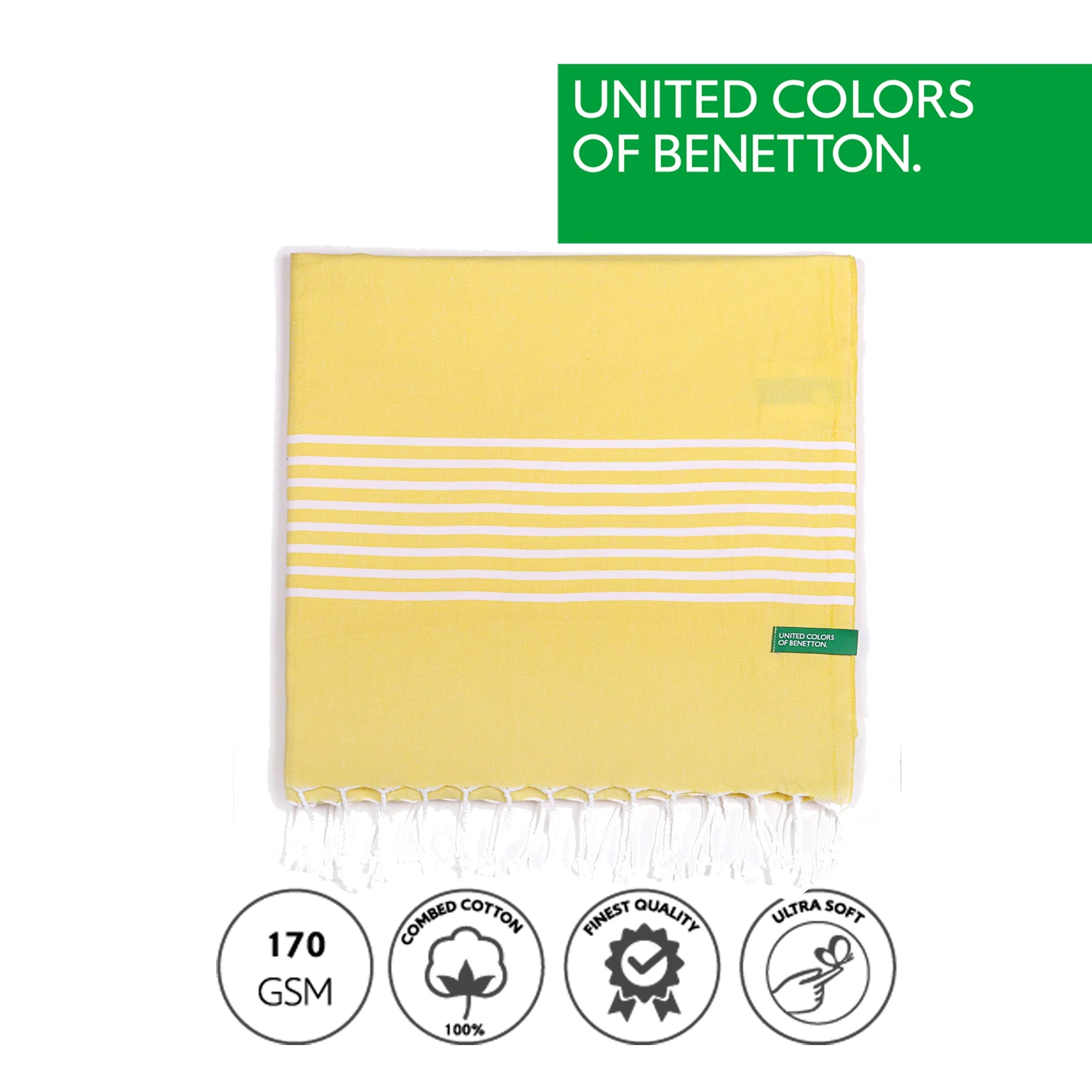 Hamman 80x165cm 170gsm 100%algodon Amarillo Casa Benetton - Image 2