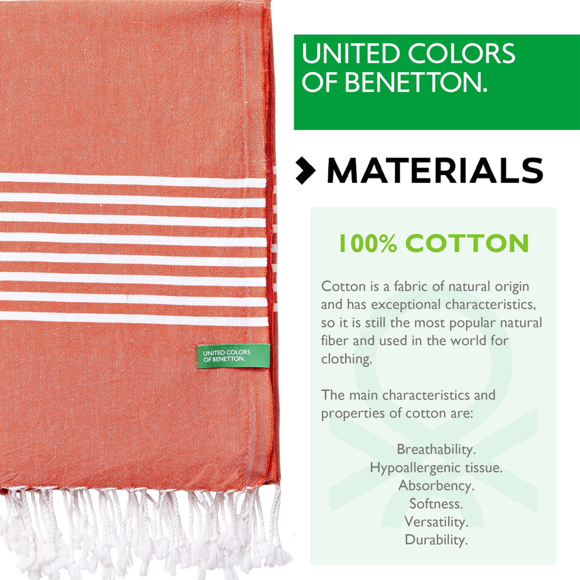 Hamman 80x165cm 170gsm 100%algodon Rojo Casa Benetton - Image 3