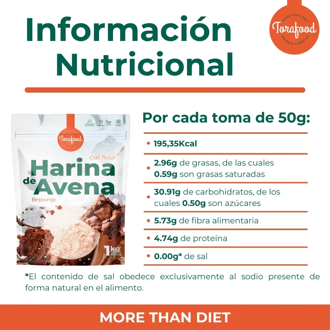 Harina De Avena Brownie Torafood 1kg - Image 4