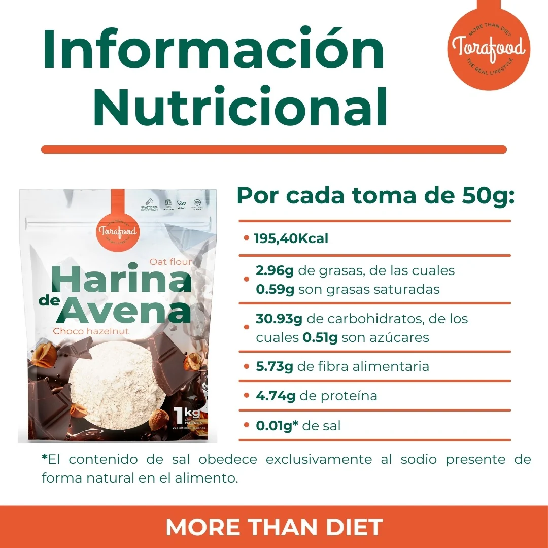 Harina De Avena Choco Avellana Torafood 1kg - Image 4