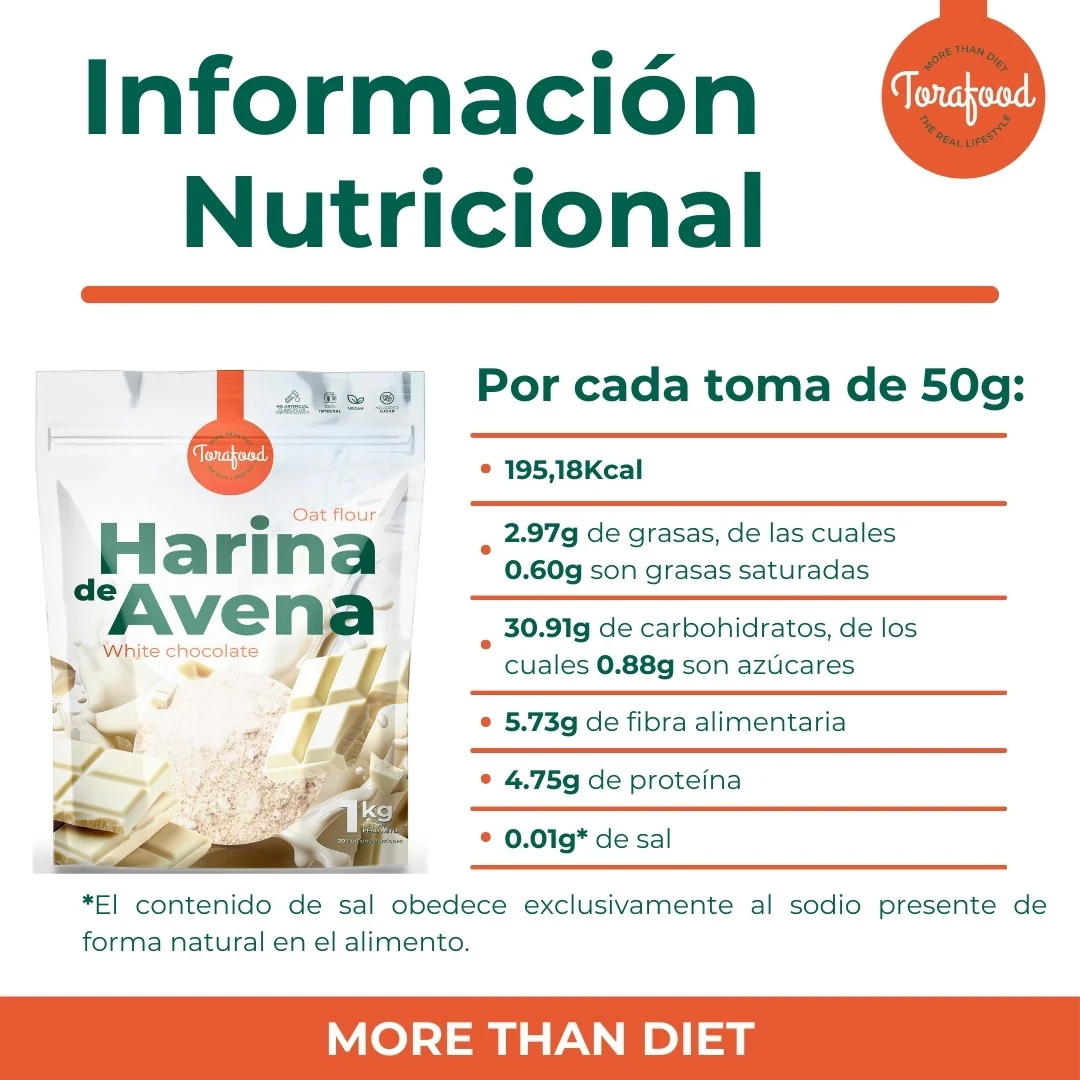 Harina De Avena Choco Blanco Torafood 1kg - Image 4