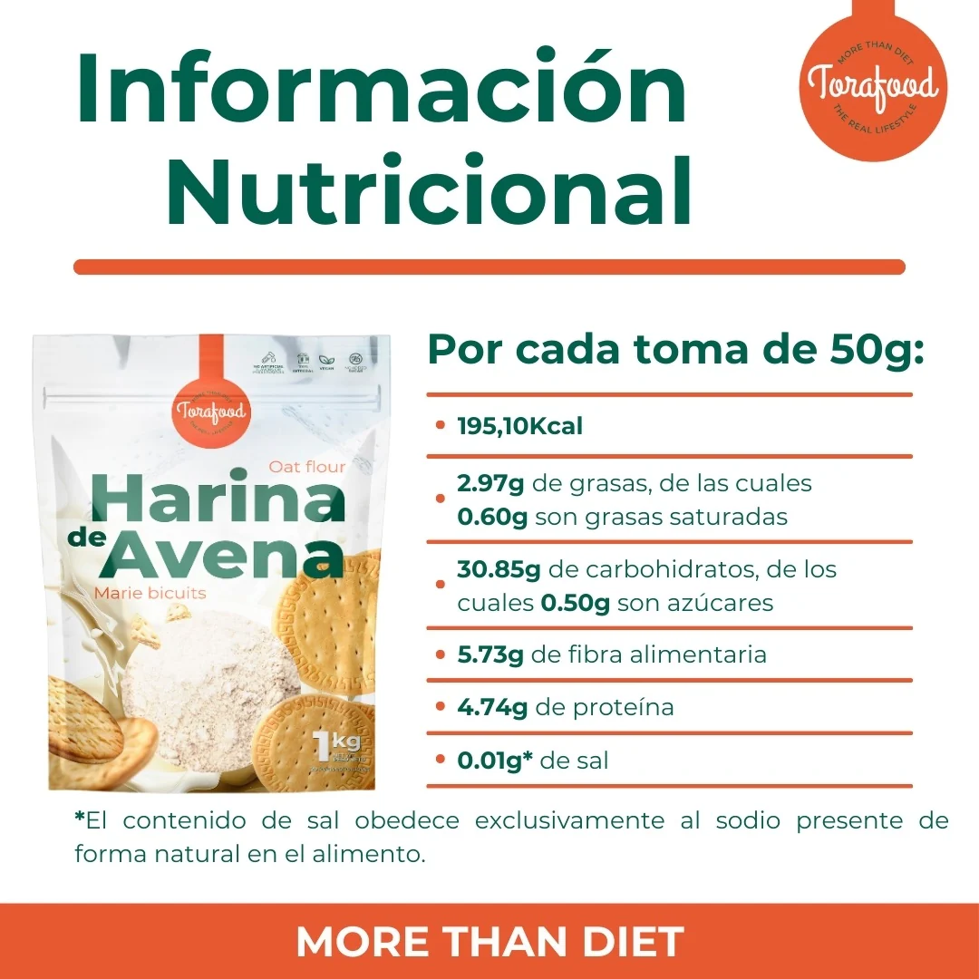 Harina De Avena Galleta Maria Torafood 1kg - Image 4