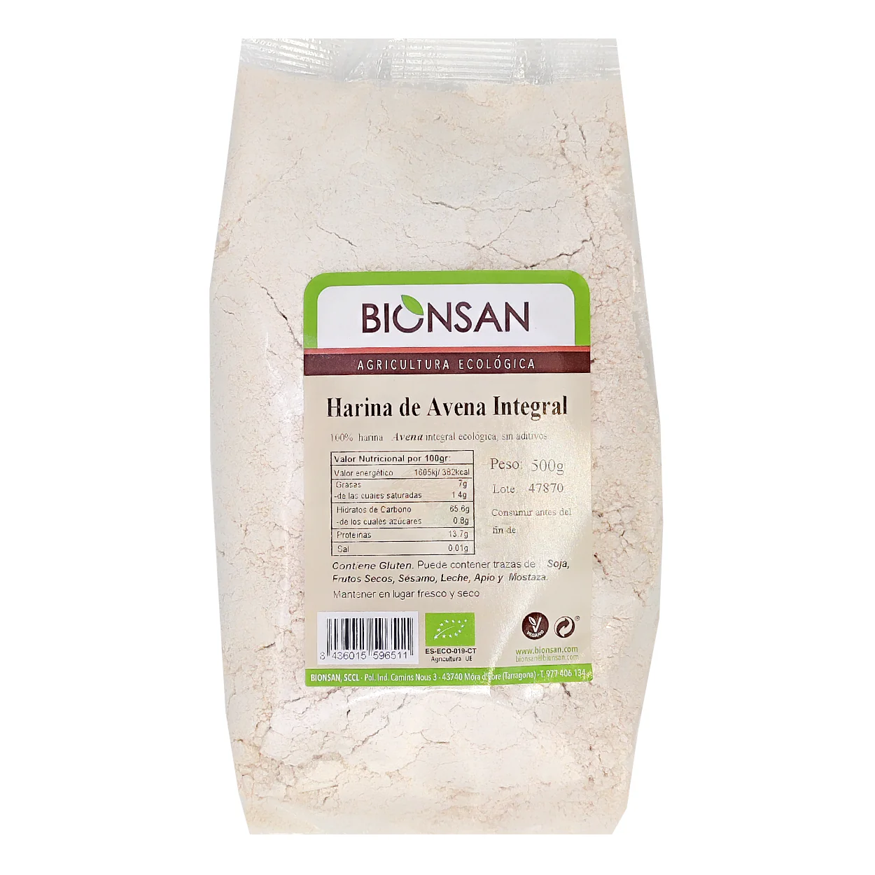 Harina De Avena Integral Eco Bionsan 500gr
