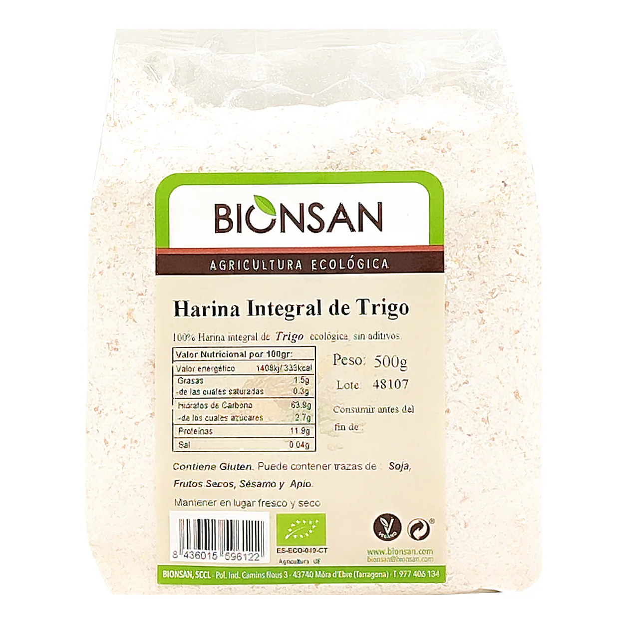 Harina Integral De Trigo Eco Bionsan 500gr
