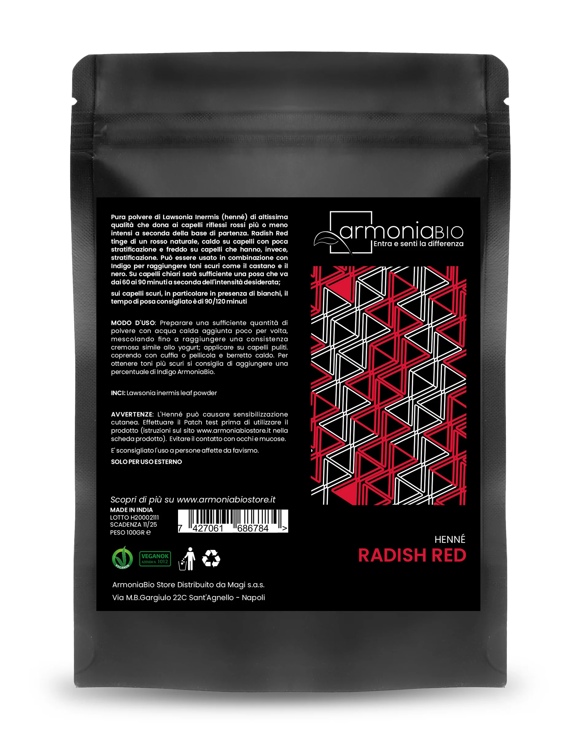 Henna Rojo Radish Red Armoniabio 100g - Image 2