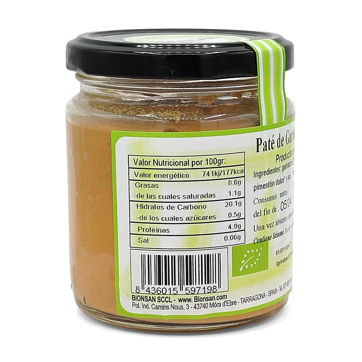 Hummus De Garbanzos Eco Bionsan 210gr - Image 2